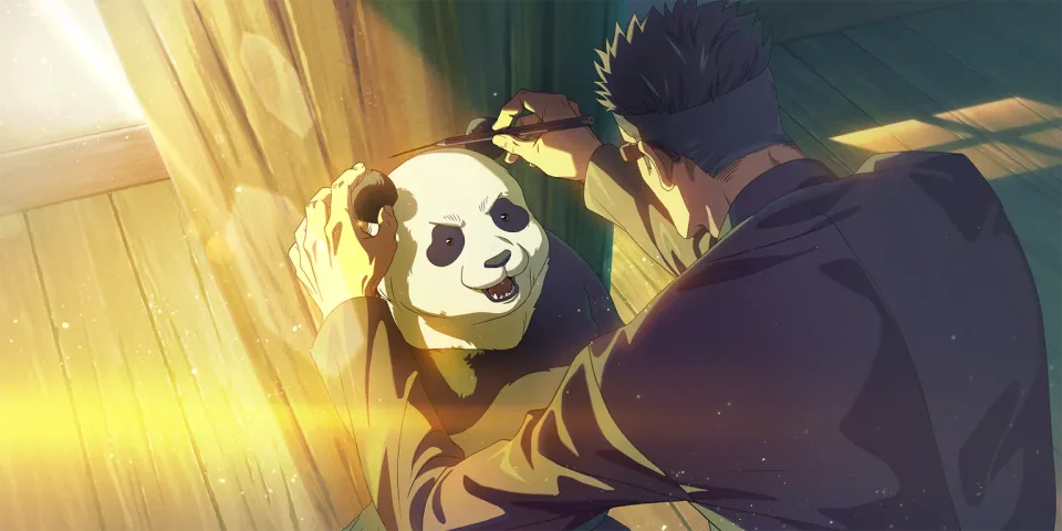 The Panda and the Scarred Pillar